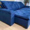 Sofá Retrátil Reclinável 2.00m - Modelo Búzios Azul